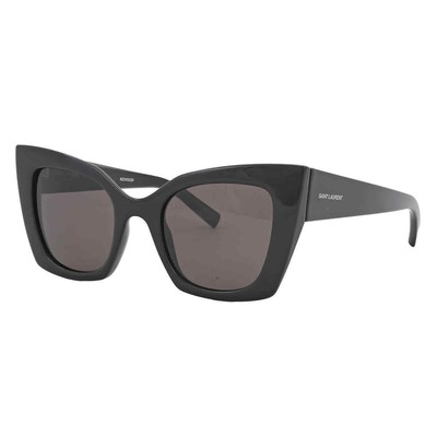 Pre-owned Saint Laurent Black Cat Eye Ladies Sunglasses Sl 552 001 51 Sl 552 001 51