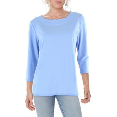 

Anne Klein Женская вязаная блузка с зубчатым вырезом BHFO 0805, High sky