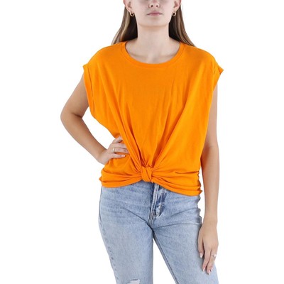 Женская футболка FRAME Womens с оранжевым узлом спереди, свернутая в рулон, L BHFO 8772
