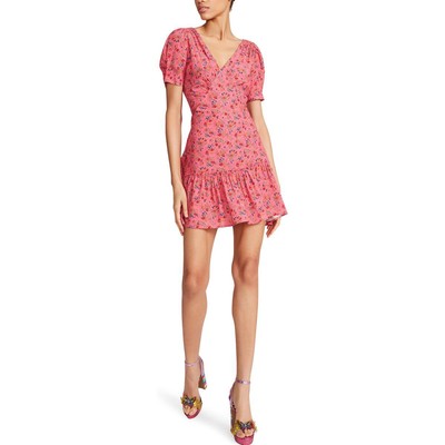 

Женское короткое дневное мини-платье с цветочным принтом Betsey Johnson BHFO 0934, Fruit dove