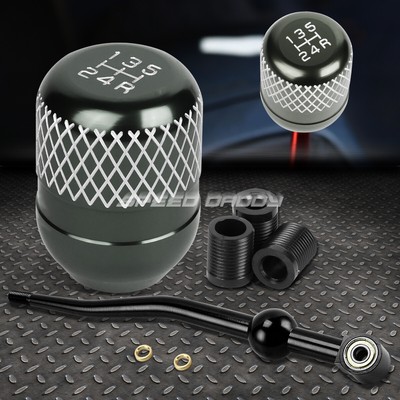 КОРОТКИЙ ПЕРЕКЛЮЧАТЕЛЬ ПЕРЕДАЧ ИЗ ЧЕРНОГО АЛЮМИНИЯ С ДВОЙНЫМ ИЗГИБОМ + СЕРАЯ 5-СТУПЕНЧАТАЯ РУЧКА С СЕТКОЙ ДЛЯ EK/ EJ/ EG/DC