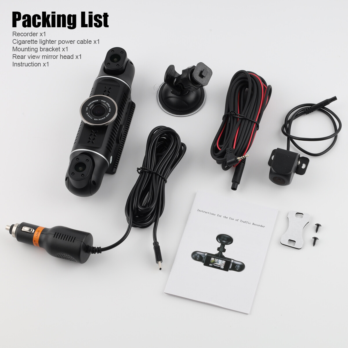 WiFi Dash Cam Recorder 4-Channel 1080P Car Camera DVR Vehicle Video G-Sensor