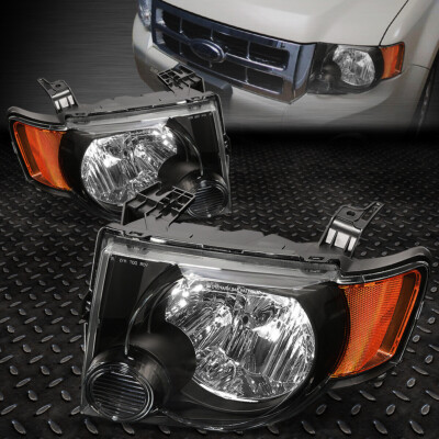ДЛЯ 08-12 FORD ESCAPE OE STYLE ЧЕРНЫЙ КОРПУС ЯНТАРНЫЙ УГЛОВОЙ ФАР ГОЛОВНЫЕ ФОНАРИ