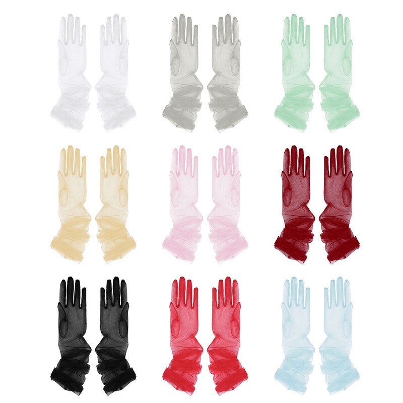 Transparent Tulle Gloves Full Finger,Long Gloves for Wedding Opera Party 1920s Transparent Tulle Gloves Full Finger,Long Gloves for Wedding Opera Party 1920s