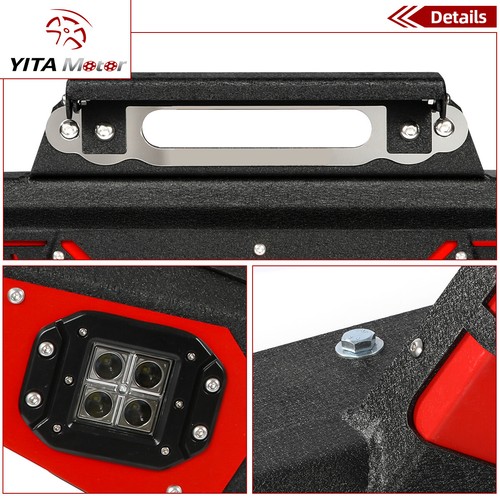 Front Bumper for 2007-2018 Jeep Wrangler JK Unlimited w/ Led Lights & D-Rings