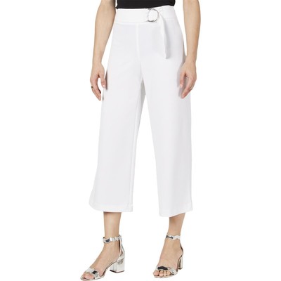 

Белые женские укороченные широкие брюки со средней посадкой INC  BHFO 6006, Bright white