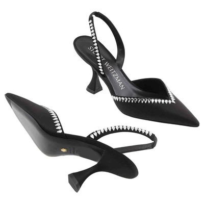 Pre-owned Stuart Weitzman Ladies Gemcut Xcurve 85 Pumps, Brand Size 37 ( Us Size 6.5 ) In Black