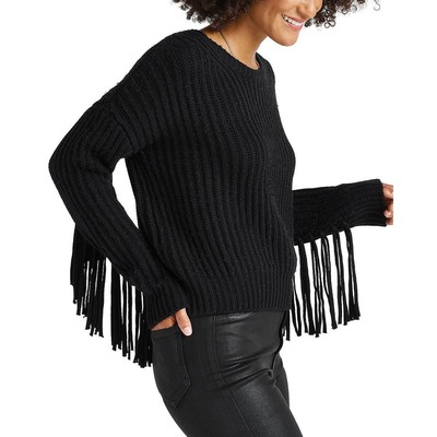 Великолепная женская рубашка из британской черной полушерстяной смеси, пуловер, свитер-топ XS BHFO 8500