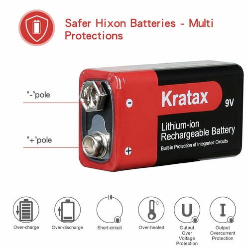 850mAh 9v rechargeable battery li-ion 9 Volt Lithium Batteries 6f22 9v block LOT