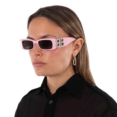 Pre-owned Balenciaga Grey Pilot Ladies Sunglasses Bb0096s 012 51 Bb0096s 012 51 In Gray