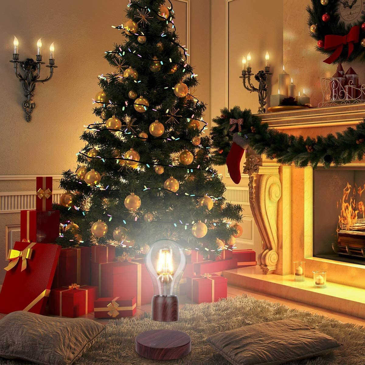 Magnetic Levitating Floating Wireless LED Light Bulb Desk Lamp for