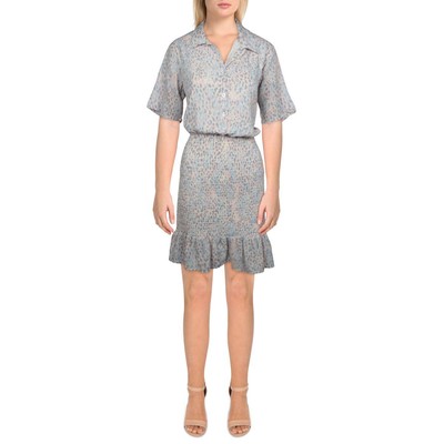 

Женское розовое эластичное мини-платье Aqua в горошек  BHFO 7888, Pink/blue