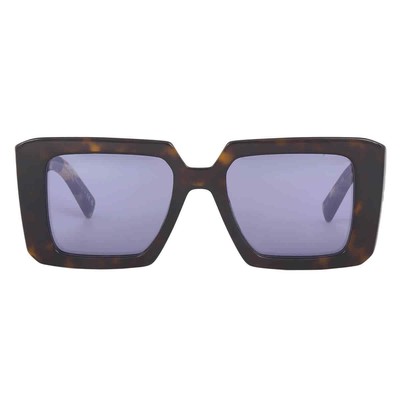 Pre-owned Prada Violet Mirrored Internal Silver Square Ladies Sunglasses Pr 23ys 2au05q 51 In Purple