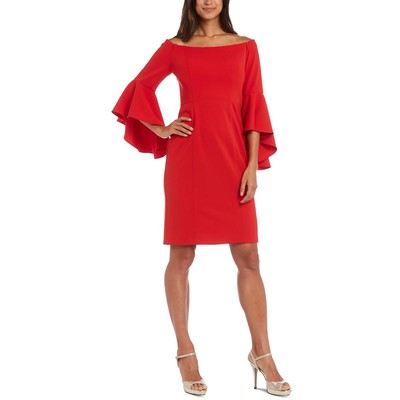 Женское красное платье-футляр R&M Richards длиной до колена на резинке 10 BHFO 7978