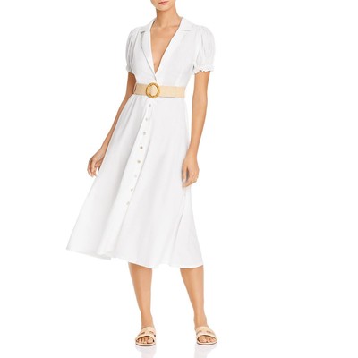 

Длинное летнее платье-рубашка с белым воротником We Wore What Women Bella  BHFO 0511, Белый