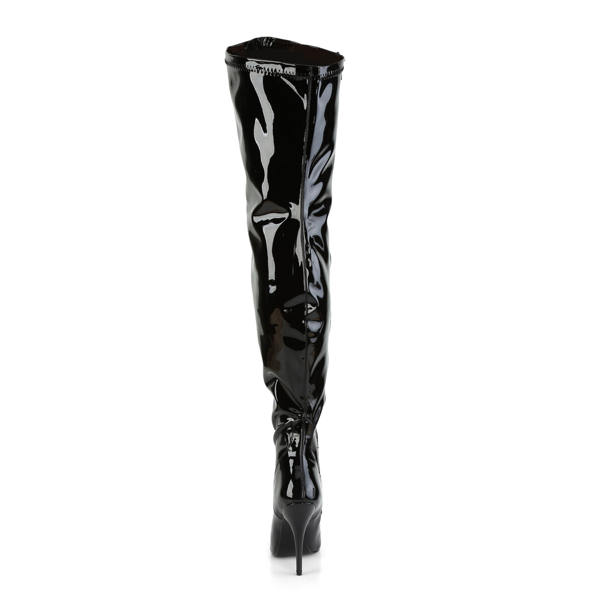 PLEASERUSA, INC. PLEASERUSA DAMEN OVERKNEE-WEITSCHAFTSTIEFEL SEDUCE-3000WC LACK SCHWARZ