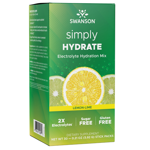 Swanson Simply Hydrate Electrolyte Hydration Mix - лимонно-лаймовый 30 шт.