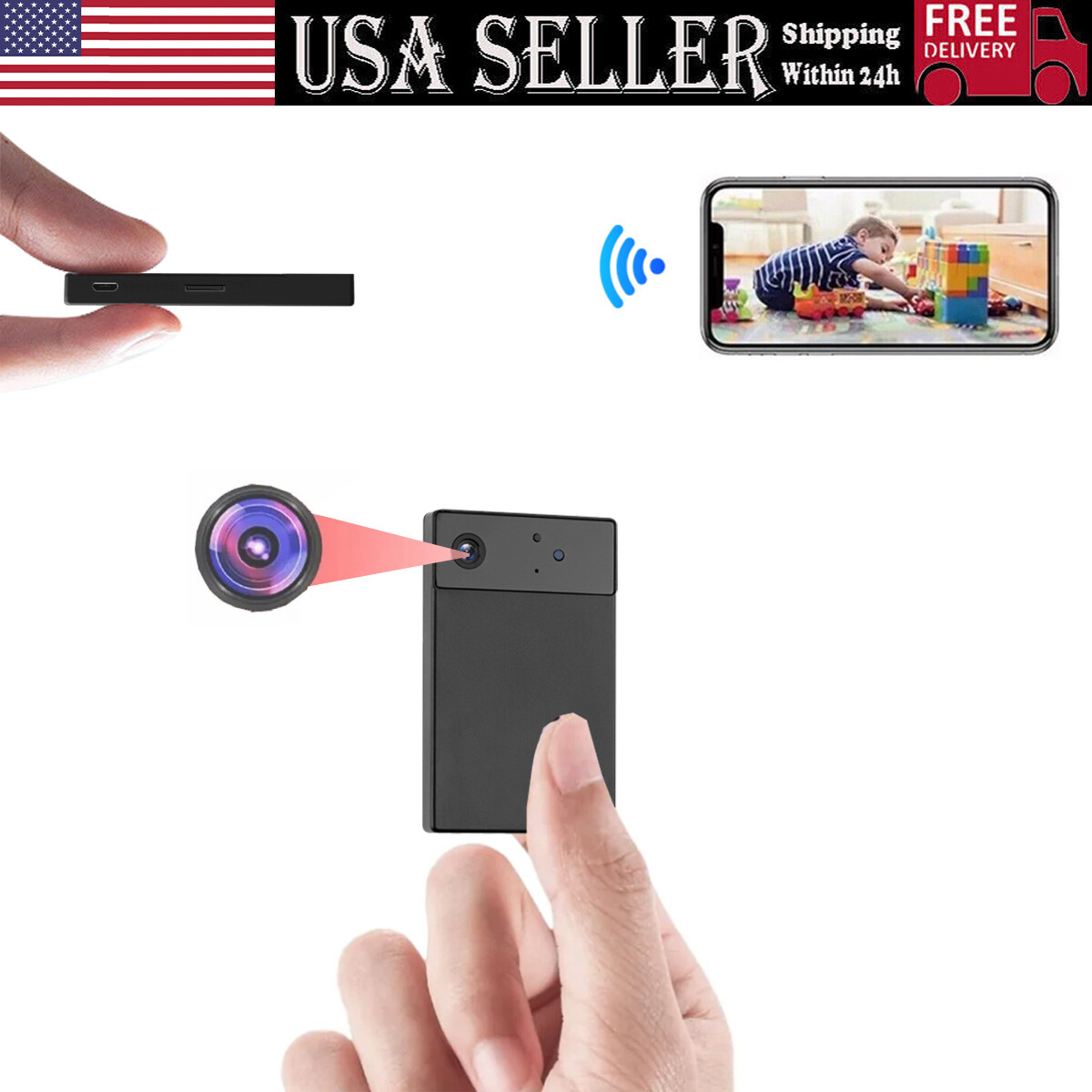 Mini Hidden Spy Camera Wifi IP Home Security HD 1080P DVR Se