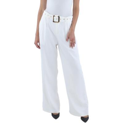 N by Nancy Womens White High Rise Pleated Workwear Wide Leg Pants XL BHFO 5922