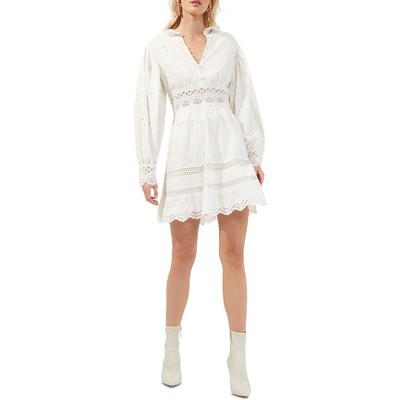 Короткое мини-платье из белого хлопка French Connection Womens Biton 4 BHFO 5601