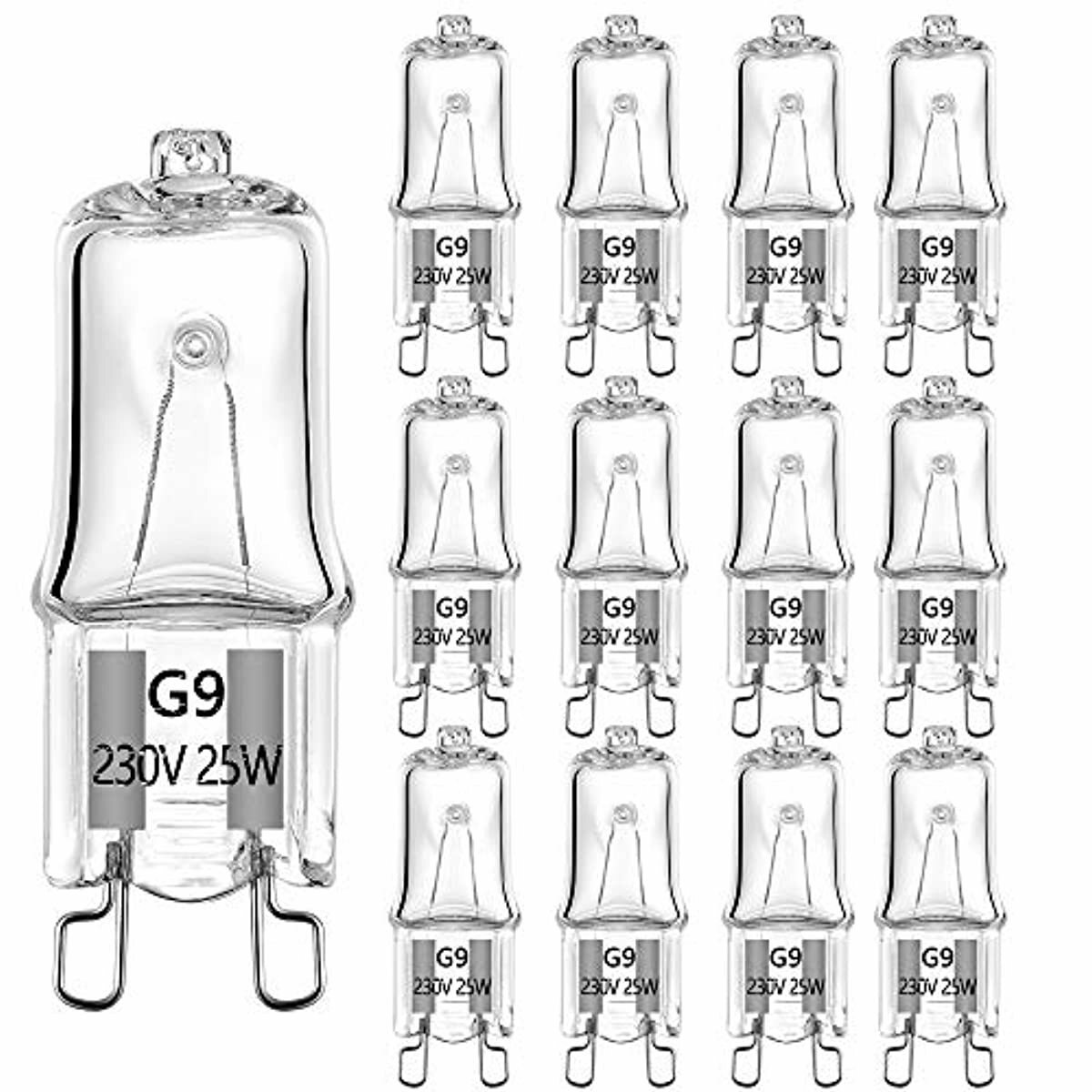 BOGAO G9 Halogen Light Bulb G9 T4 25W JCD Bi-Pin 250LM for Chandeliers, Pendants