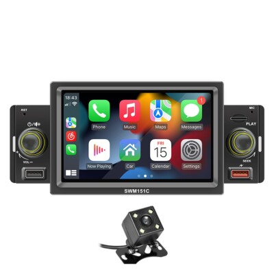 Touch Screen Car Stereo Radio Bluetooth CarPlay MP5 Player FM Receiver W/ Camera