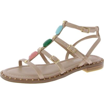 Marc Fisher Womens Faux Leather Ankle Strap Flatform Sandals Shoes BHFO 8800