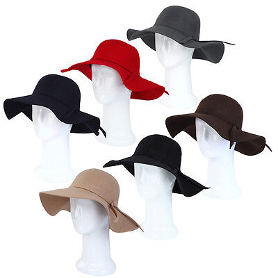 Women's Deluxe 100% Wool Foldable Floppy Hat - Different Colors