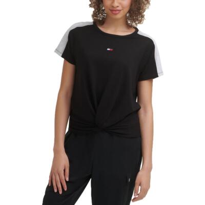 

Tommy Hilfiger Sport Womens Twist Top Mesh Inset Tee Pullover Top BHFO 4568