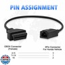 PARANNIC OBD1 to OBD2 Adapter Cable for Honda Vehicles OBD2 16Pin to OBD1 3Pin OBDII Car Diagnostic Connector Compatible with OBD II Diagnostic Scanner (3Pin for Honda)