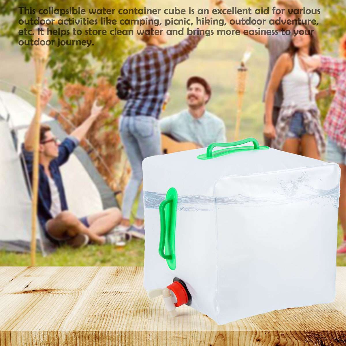 Foldable Collapsible Water Container W/Spigot 10/20L Camping Water Storage Jug