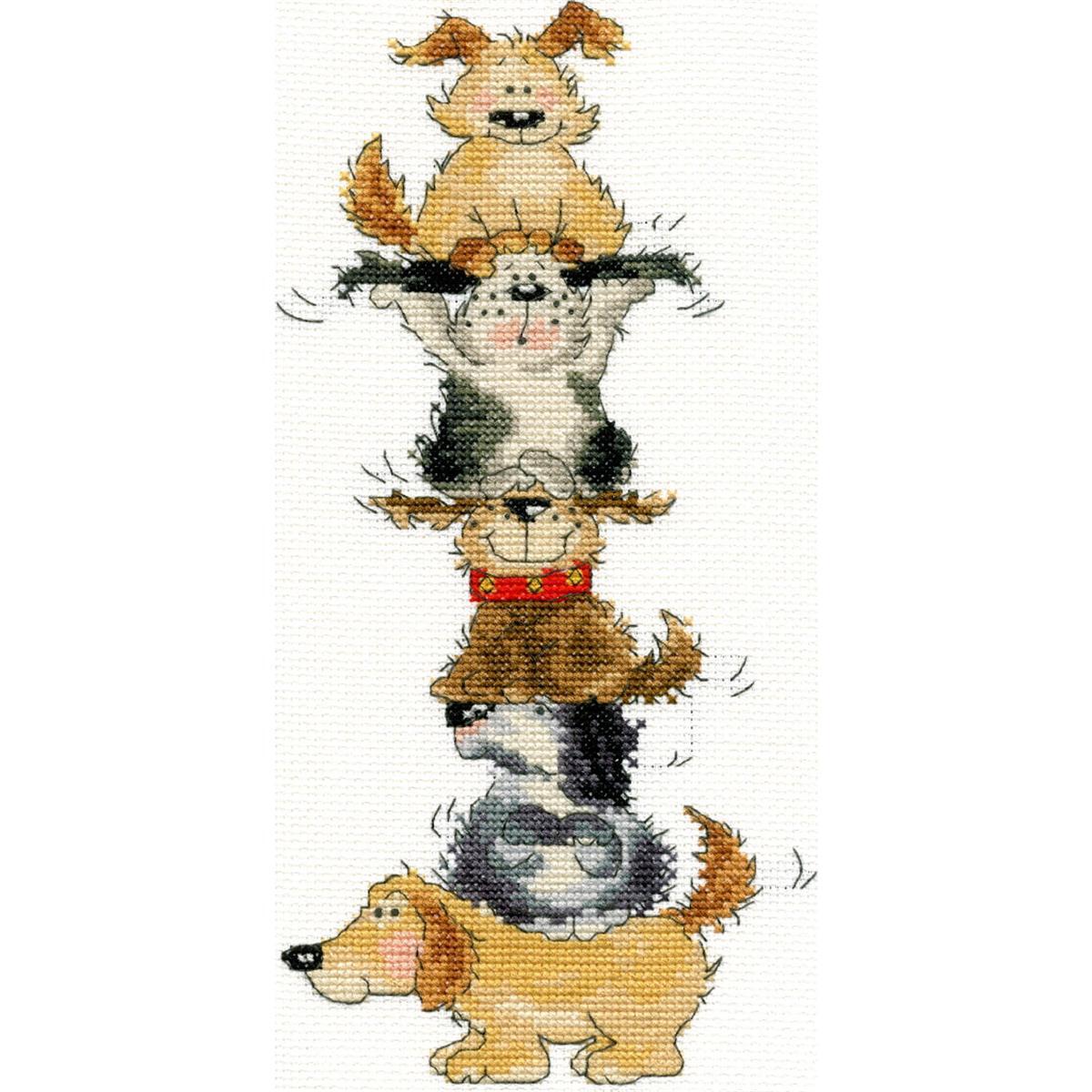 Kit Point De Croix Compté Letistitch - Motif Kitsune (Renard), 15x23cm Sur Aida 15-16ct