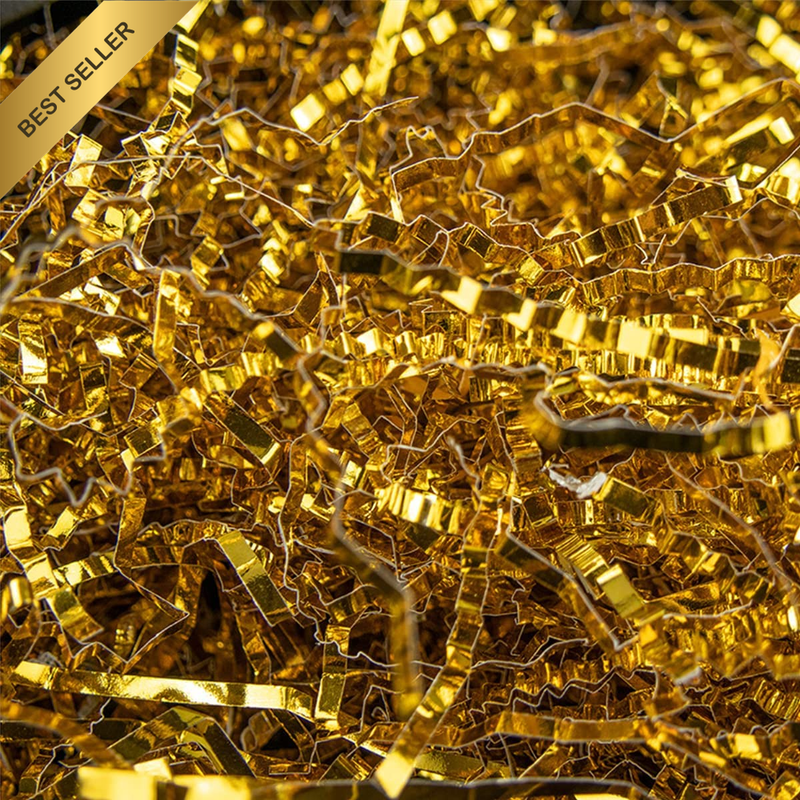 Crinkle Paper, 100G Gold Shredded Crinkle Cut Filler for Gift Baskets, Decorativ