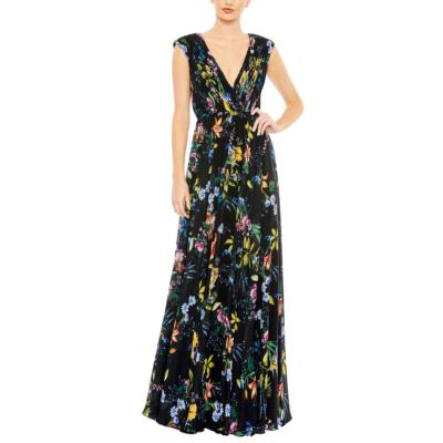 Женское шифоновое вечернее платье с цветочным принтом Ieena for Mac Duggal, BHFO 4263