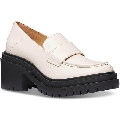 MICHAEL Michael Kors Womens Rocco Leather Slip On Loafer Heels Shoes BHFO 4509