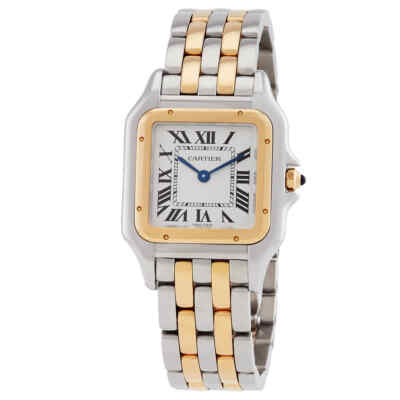 Pre-owned Cartier Panthere Medium Model Silver Dial Ladies Watch W2pn0007