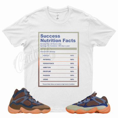 White SUCCESS T Shirt for Adidas YZ 500 Enflame High Tactile Orange Clay