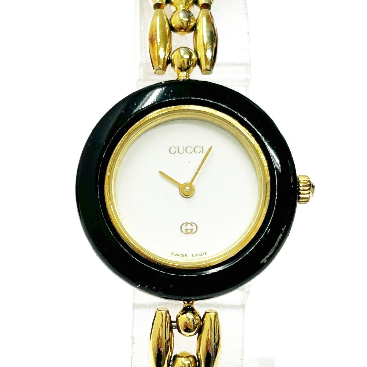 ■ 美品 ■ グッチ GUCCI Change bezel 11/12.2 Read ] GUCCI 11/12.2 Change Bezel Watch Gold Silver Dial Not