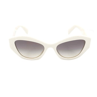 Pre-owned Prada Gray Gradient Irregular Ladies Sunglasses Pr 07ys 142130 53 Pr 07ys 142130