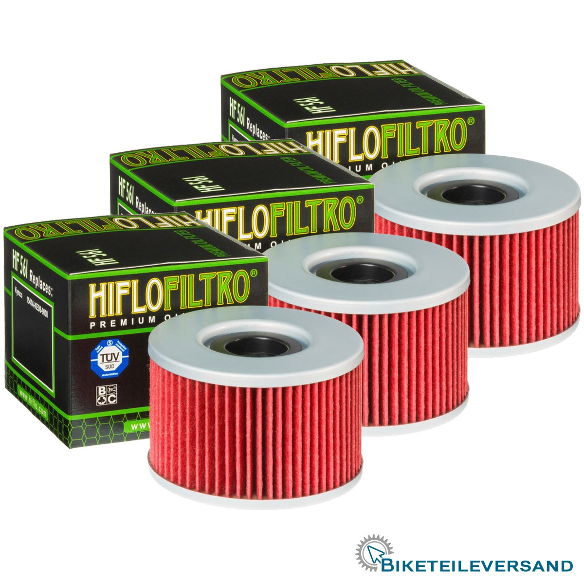 3X HIFLO Premium Ölfilter HF561 für Kymco 250 Venox 1541A-KED9-9000