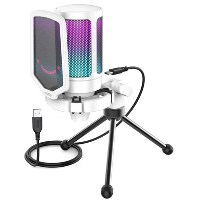 Condenser Gaming Microphone,for MAC with Shock Mount&Gain Control for Podcasts