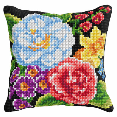 Orchidea Cross Stitch Kit: Cushion: Flowers (Quickpoint Pillow Cover Kit)