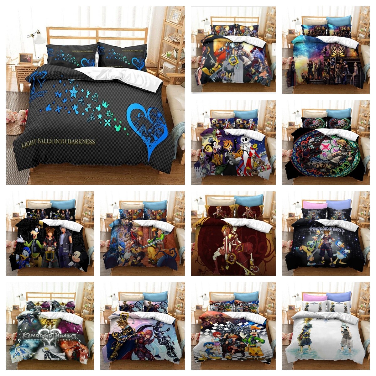【販売終了品】KINGDOM HEARTS III Fleece Blanket 3D Cartoon Kingdom Hearts Game Soft Plush Blanket,Flannel