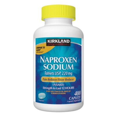 Kirkland Naproxen Sodium 220mg Pain & Fever Reducer 400 Caplets EXP 09/2025