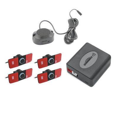 Car Parking Sensor Rear View Assist Reverse Backup Radar Kit Buzzer Alarm Black