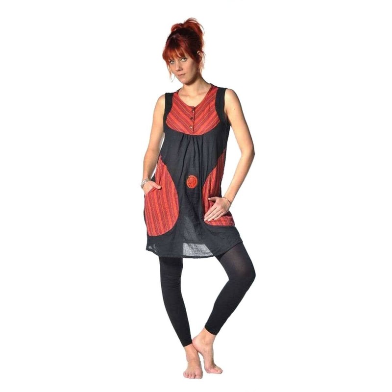 Tunika | Sita | Long Top Ã¤Rmellose Sommer Bluse Mit Lebensspirale Und Taschen