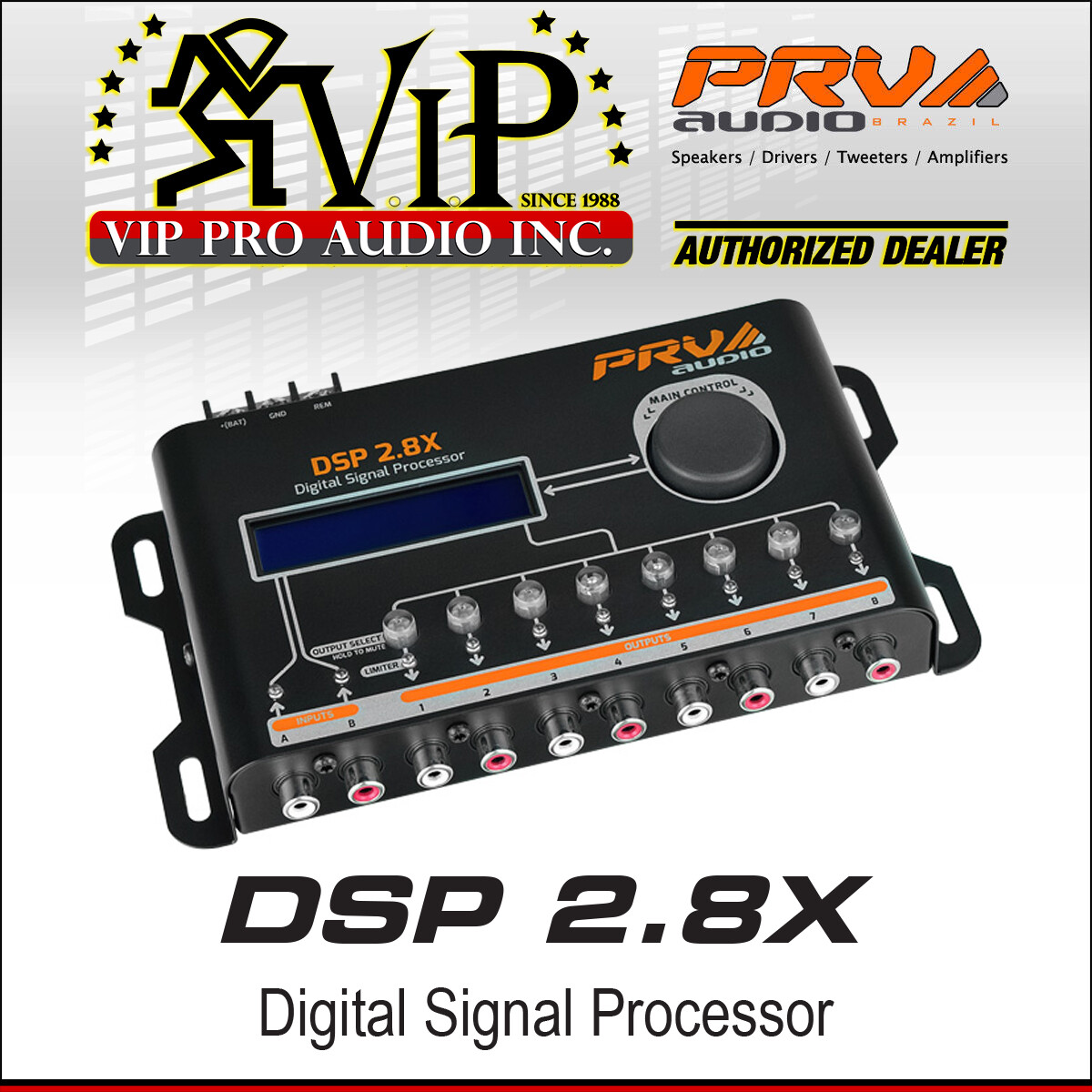 PRV DSP 2.8X Car Audio Digital Signal Processor Graphic & Parametric