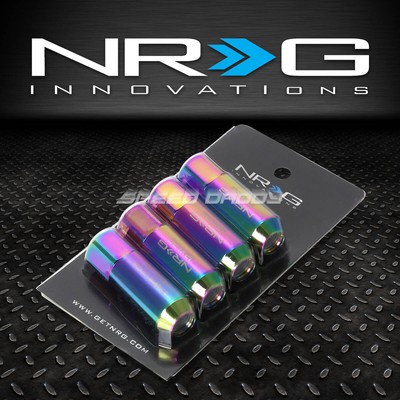 4X АЛЮМИНИЕВОЕ УДЛИНЕННОЕ КОЛЕСО NRG T-7075 С 12-ДЮЙМОВЫМ ВЫСТУПОМ M12x1.25, ГАЙКИ LOCK NEO CHROME
