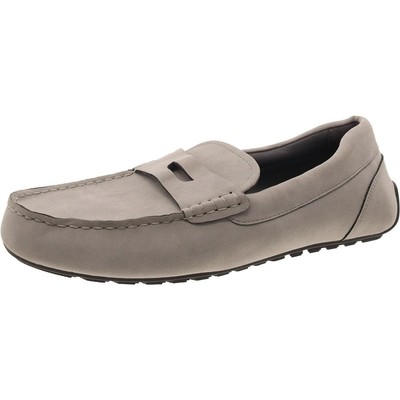 Alfani Mens Marco Gray Faux Suede Slip-On Loafers Shoes 9 Medium (D) BHFO 5490