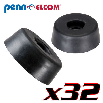 Thirty Two Pack Penn Elcom 9112 Rubber Cabinet Foot 1.28"Dia x 0.5"H Heavy-duty